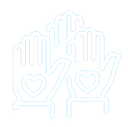 3 hands with hearts icon