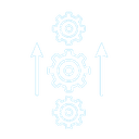 Gears going up icon